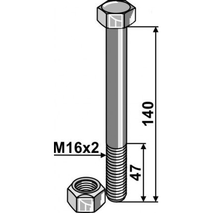Болт с стопорной гайкой