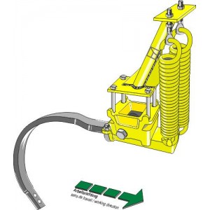 Пружинное устройство для тяжелого культиватора в сборе с С-образной стойкой - левый изготовл
