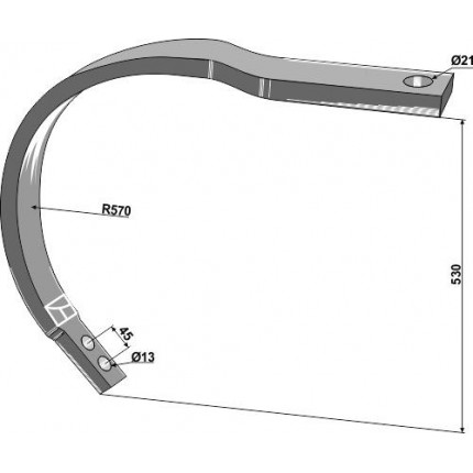 С-образная стойка 50 х 25 - левая