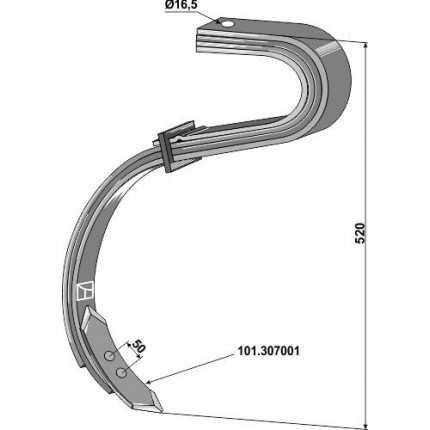 Стойка в сборе с лапой - 3 1/2 слойная