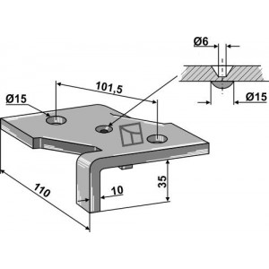 крепление 2 1/2 слойной стойки культиватора