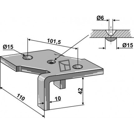крепление 3 1/2 слойной стойки культиватора