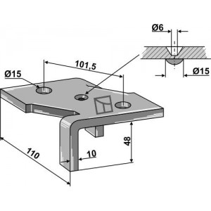 крепление 4 1/2 слойной стойки культиватора