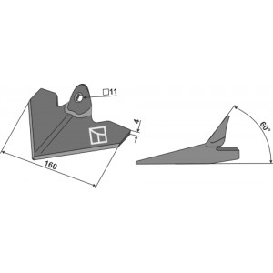 Стрельчатая лапа 160 мм