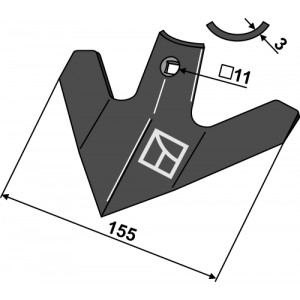 Стрельчатая лапа 155 мм
