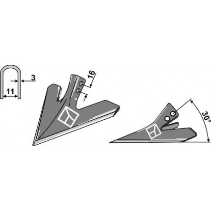 Лапа пропашная 200мм