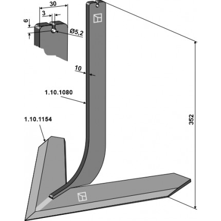 Cтойка с лапой 400 мм
