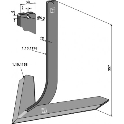 Cтойка с лапой 500 мм