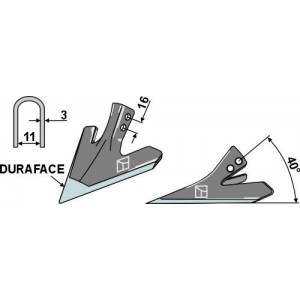Пропашная лапа 120 мм- DURAFACE