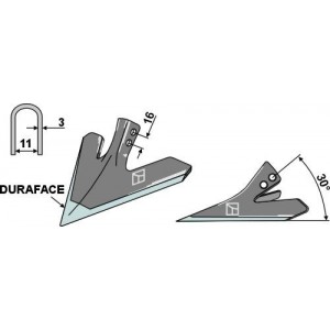 Пропашная лапа 200 мм- DURAFACE