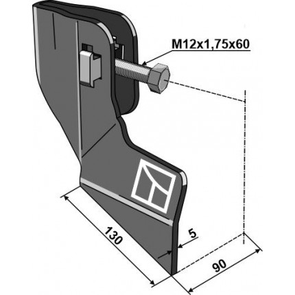 Лапа для межрядной обработки левая