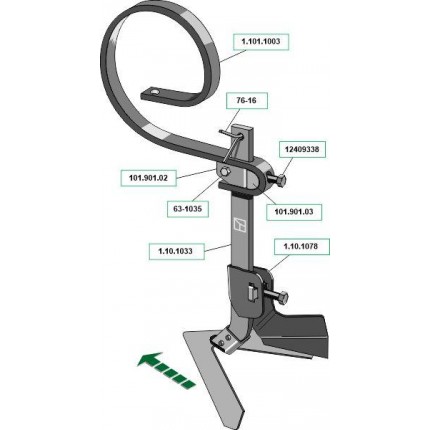 Лапа для межрядной обработки правая
