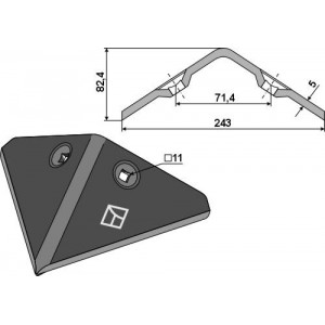 Лапа окучника 243мм