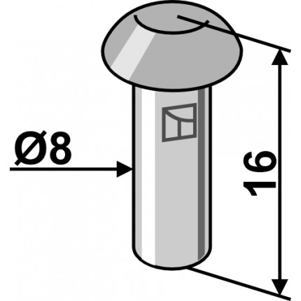 Заклёпка с круглой головкой Ø8x16