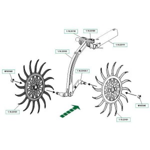 Поворотное колесо мотыги в сборе