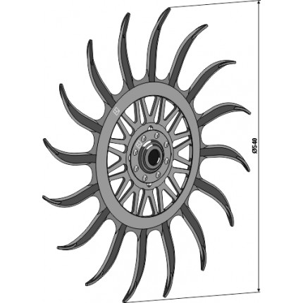 Поворотное колесо мотыги в сборе