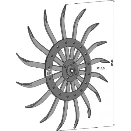 Поворотное колесо мотыги в сборе