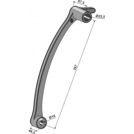 Рукоять роликовой бороны короткая с длинной втулкой