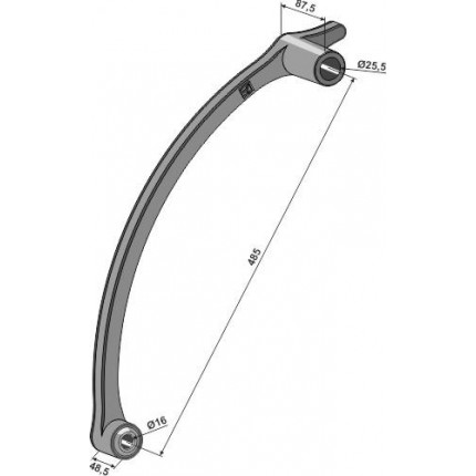 Рукоять роликовой бороны короткая с длинной втулкой