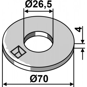 Подкладное кольцо Ø70x4xØ26,5