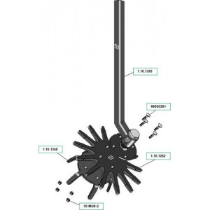 Игольчатое колесо Ø370мм в комплекте со ступицей и стойкой-левое