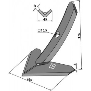 Стрельчатая лапа 165мм
