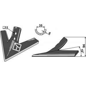 Лапа стрельчатая 250 мм