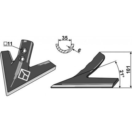 Стрельчатая лапа 200 мм