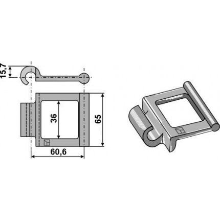Серьга крепления била