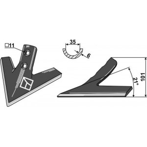 Стрельчатая лапа 200 мм