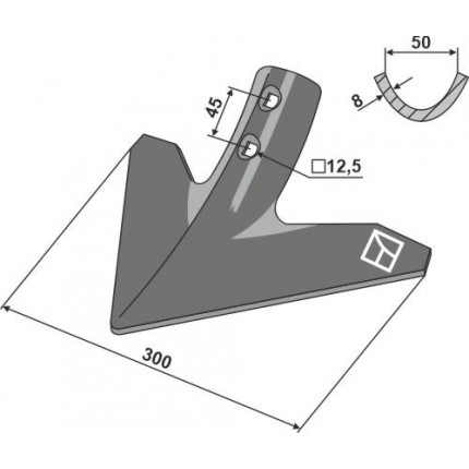 Стрельчатая лапа 300мм