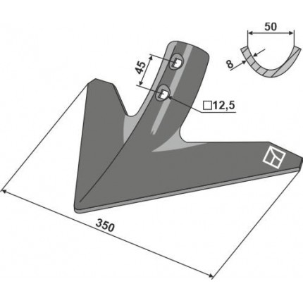 Стрельчатая лапа 350мм