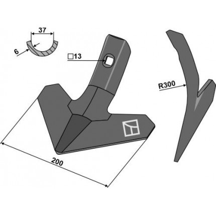 Лапа стрельчатая 200мм
