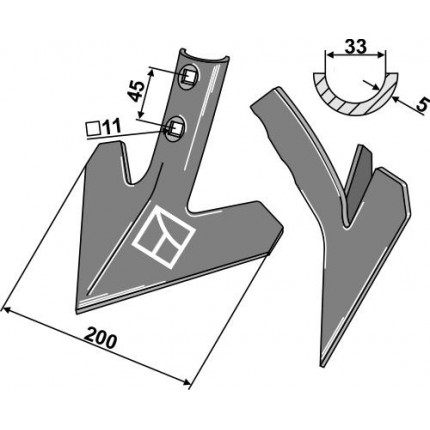 Стрельчатая лапа, толщина 5 мм