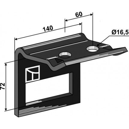 Крепление для стойки 100x14