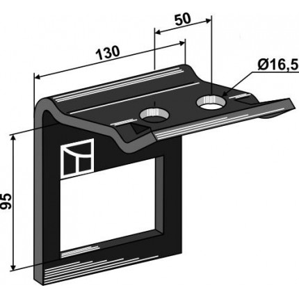 Крепление для стоек 90x13 с усилительной пружиной 90x11