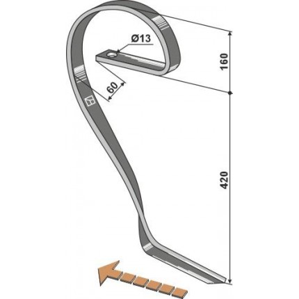 Стойка выравнивателя правая