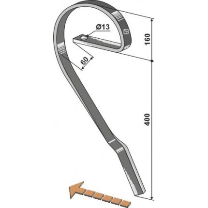 Стойка выравнивателя 32х10 левая
