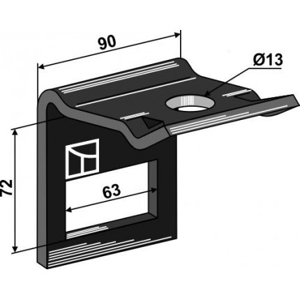 Крепление для стоек 60х10