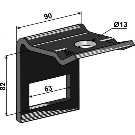 Крепление для стоек 60х10