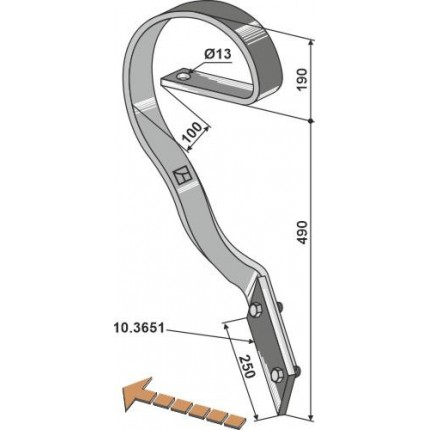 Стойка выравнивателя, левая