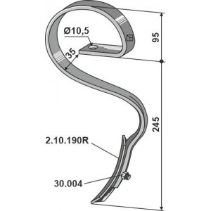 S-образная стойка 25х8 мм с лапой