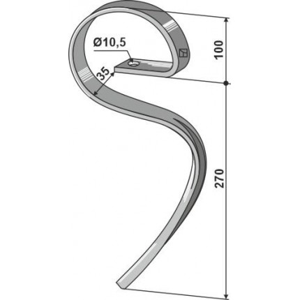 S-образная стойка 25х8