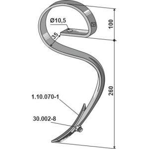S-образная стойка с лапой