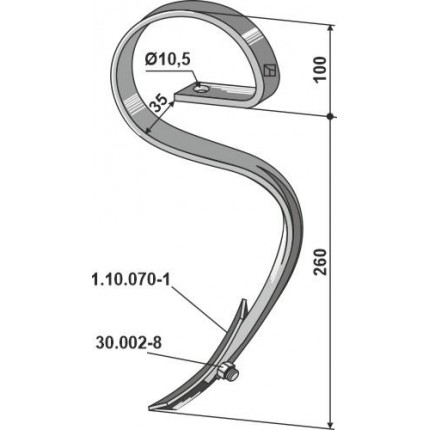 S-образная стойка с лапой