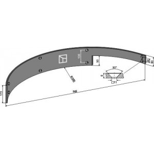 Дефлектор 730мм - левый