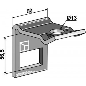 Крепление для стойки 32 x 10