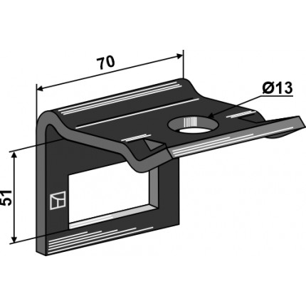 Крепление стойки 40х12