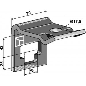 Крепление для стойки 25 x 25