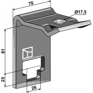 Крепление для стойки 25 x 25